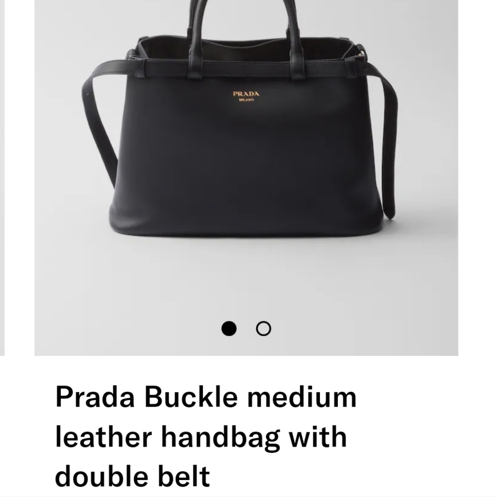NWT PRADA Buckle Medium Leather Handbag with Double Belt  Ivory - Picture 5 of 9
